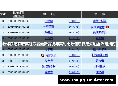 教你快速获取英超联赛最新赛况与实时比分信息权威渠道全攻略指南